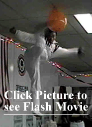Grand Master Chang H. Choi Demonstrating Round-House Kick.  Click on picture to see Flash Movie.